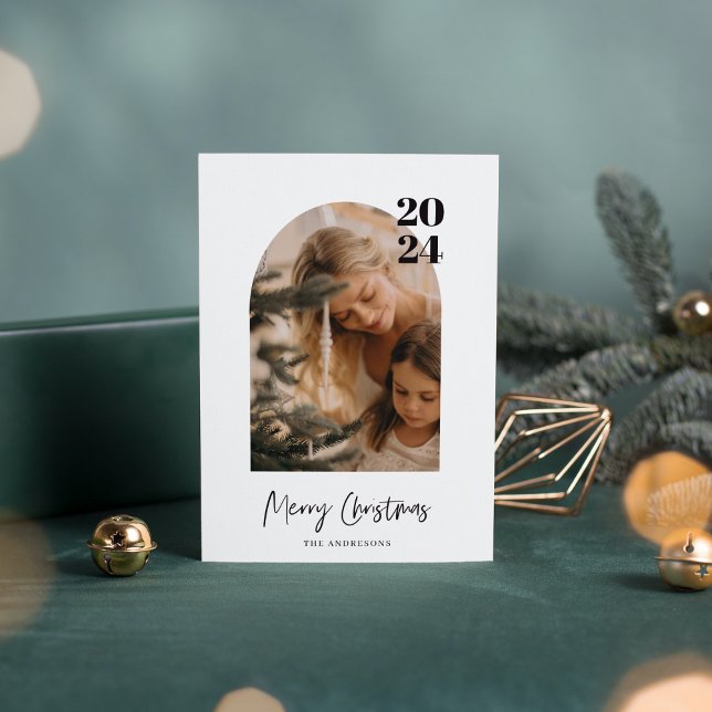Invitación Moderno Arco de Foto Mínimo Feliz Navidad (Subido por el creador)