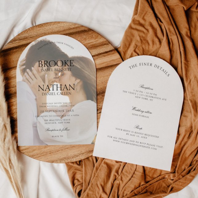 Invitación Moderno Arco Elegante Todo En Un Boda De Fotografí (Subido por el creador)
