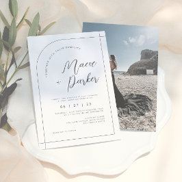 Invitación Moderno Arco Elegante Typografía Moda Boda de foto