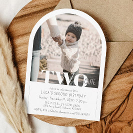 Invitación Moderno Arco fotográfico de dos cutas Fiesta de se