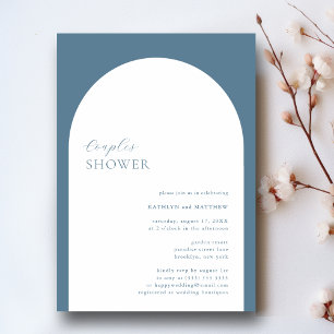 Invitación Moderno Arco Minimalista Ducha de Parejas Azules D