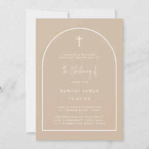 Invitación Moderno Arco Neutral Beige Cristalización Minimali