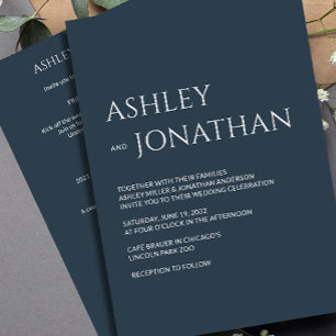 Invitación Moderno, audaz y Minimalista Boda todo en uno