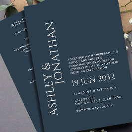 Invitación Moderno, audaz y Minimalista Boda todo en uno