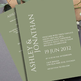 Invitación Moderno, audaz y Minimalista Boda todo en uno