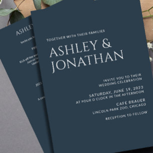 Invitación Moderno, audaz y Minimalista Boda todo en uno