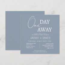 Moderno azul turbio a un día de la cena de ensayo