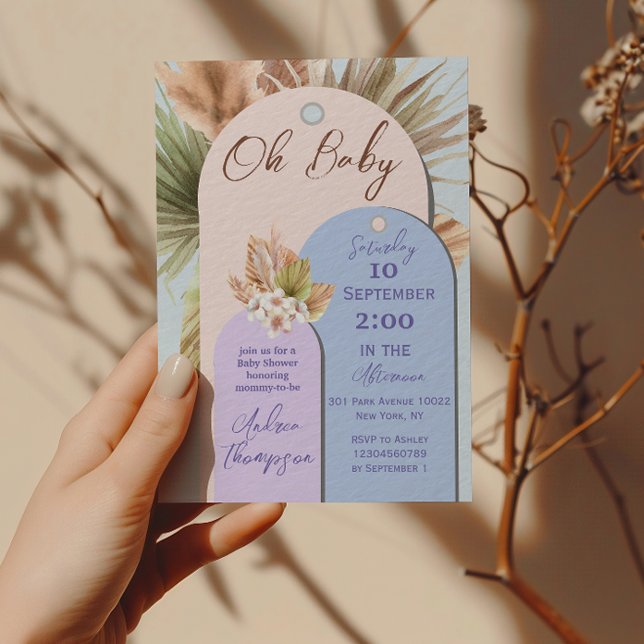 Invitación Moderno Baby Shower de Boho Arch Lavender Floral (Subido por el creador)