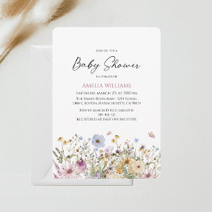 Invitación Moderno Baby Shower de Wildflower Pastel