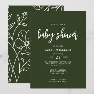Invitación Moderno Baby Shower minimalista elegante   Invitac