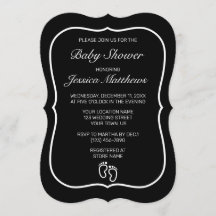 Moderno Baby Shower negro Minimalista