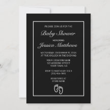 Moderno Baby Shower negro Minimalista
