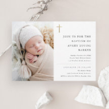 Moderno Baptismo de la cruz de oro mínimo