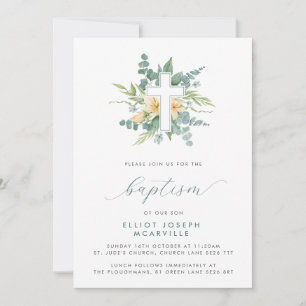 Invitación Moderno Baptismo de la vegetación a través de guio