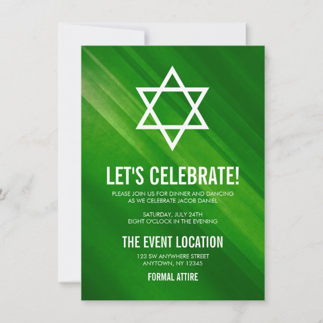 Invitación Moderno Bar Grunge Mitzvah Recepción (Anverso)