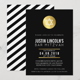 Invitación MODERNO BAR MITZVAH fiesta INVITAR mancha dorada n