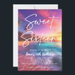 Invitación Moderno Beach Sunset Sweet 16<br><div class="desc">Modern Sunset Sweet 16 Invitación</div>
