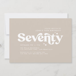 Invitación Moderno beige retro mínimo 70 años
