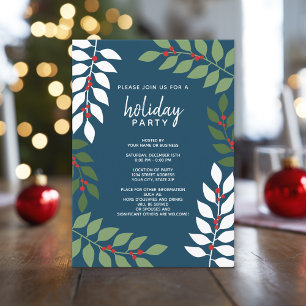 Invitación moderno berries eucalyptus Download Holiday Party