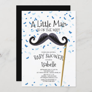 Invitación Moderno bigote de bigote en Baby Shower