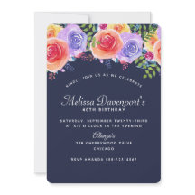 Moderno Birthday Watercolor Floral Bouquet en la A