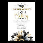 Invitación Moderno Black and Gold Daisy 18th Birthday<br><div class="desc">Invitación de 18º cumpleaños a las mujeres para el Daisy de Oro y Negro Moderno. Es Fácil Cambiar El Texto De Ejemplo Por Su Cuenta Pulsando En Personalizar. Haga Clic En Personalizar/Editar Con La Herramienta Diseño Para Cambiar El Tipo De Fuente, El Color De Fuente, El Tamaño De Fuente O...</div>