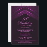 Invitación Moderno Black Pink 18th Birthday Party<br><div class="desc">Elevar la celebración del hito de su invitado de honor con esta invitación rosa a la fiesta de cumpleaños 18. Elegante, moderno y elegante, ofrece el tono perfecto para una noche inolvidable. La personalización de las invitaciones es una brisa, basta con rellenar los detalles esenciales utilizando las plantillas de texto...</div>