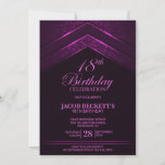 Invitación Moderno Black Pink 18th Birthday Party<br><div class="desc">Elevar la celebración del hito de su invitado de honor con esta invitación rosa a la fiesta de cumpleaños 18. Elegante, moderno y elegante, ofrece el tono perfecto para una noche inolvidable. La personalización de las invitaciones es una brisa, basta con rellenar los detalles esenciales utilizando las plantillas de texto...</div>