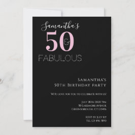 Invitación Moderno Black Pink 500th Birthday Party