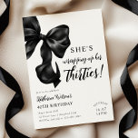 Invitación Moderno Black & White Bow 40 cumpleaños<br><div class="desc">Invitación de cumpleaños 40 a Black & White Bow Modern</div>