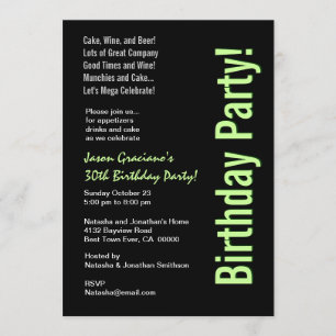 Invitación Moderno blanco blanco blanco de 30 años W1820