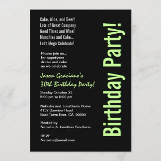 Invitación Moderno blanco blanco blanco de 30 años W1820