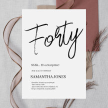 Moderno blanco y negro Cuarenta y cuarenta Fiesta 