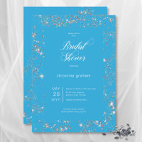 Moderno Blue Glam Diamond Frame Bridal Shower