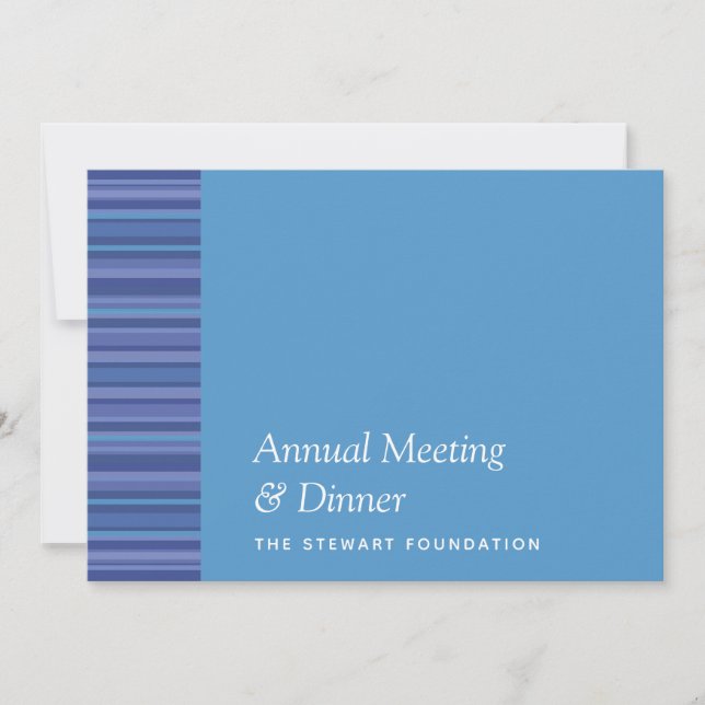 Invitación Moderno Blue Purple Stripe Aqua Business Dinner (Anverso)