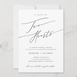 Invitación Moderno Boda blanco y negro sin tiempo