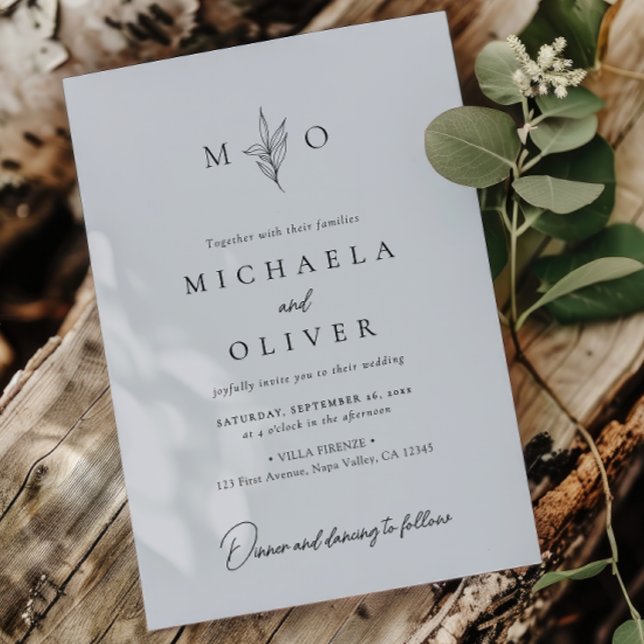 Invitación Moderno Boda Botánico Elegante de Guión Minimalist (Subido por el creador)