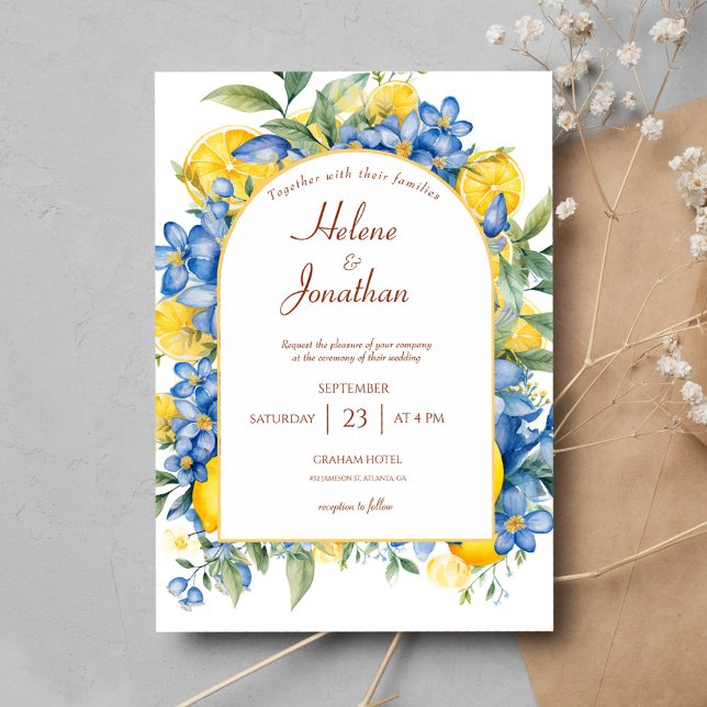 Invitación Moderno Boda Botánico Floral Elegante (Modern Elegant Floral Botanical Wedding Invitation)