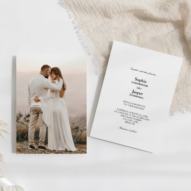 Invitación Moderno Boda clásico de fotografía simple (Subido por el creador)