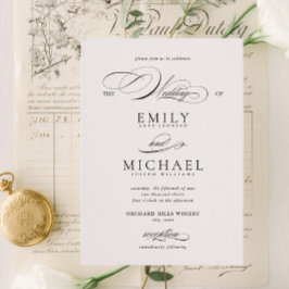 Invitación Moderno Boda clásico de guiones elegantes