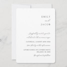 Invitación Moderno Boda clásico Minimalista negro y blanco