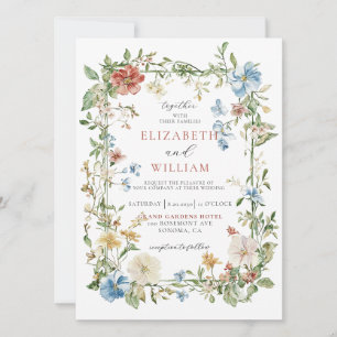 Invitación Moderno Boda de acuarela Boho de Flor silvestre