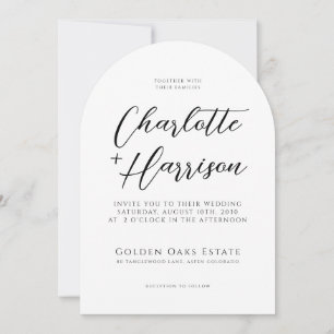 Invitación Moderno Boda de arco manuscrito Minimalista
