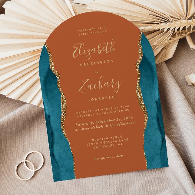 Invitación Moderno Boda de arco Naranja de la Agencia de Oro  (Subido por el creador)