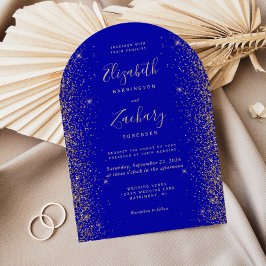 Invitación Moderno Boda de arco Purpurina Royal Gold Faux