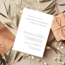 Invitación Moderno Boda de Arte de Línea Floral Elegante