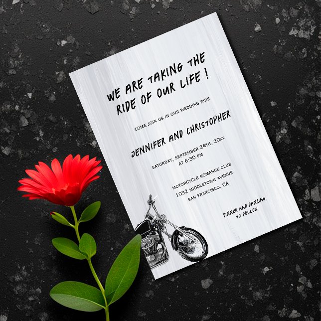 Invitación Moderno Boda de aventuras en motocicleta simple (Subido por el creador)
