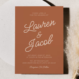 Invitación Moderno Boda de Boho marrón Minimalista mínimo