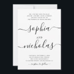 Invitación Moderno Boda de caligrafía blanca y negra - Elegan<br><div class="desc">Anuncie su día especial con esta moderna invitación a la boda en blanco y negro, que incluye caligrafía elegante y un diseño minimalista. La paleta monocromática clásica y la tipografía limpia lo convierten en una elección atemporal para los bodas contemporáneos. Este diseño también está disponible como descarga digital, proporcionando flexibilidad...</div>