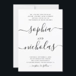 Invitación Moderno Boda de caligrafía blanca y negra - Elegan<br><div class="desc">Anuncie su día especial con esta moderna invitación a la boda en blanco y negro, que incluye caligrafía elegante y un diseño minimalista. La paleta monocromática clásica y la tipografía limpia lo convierten en una elección atemporal para los bodas contemporáneos. Este diseño también está disponible como descarga digital, proporcionando flexibilidad...</div>